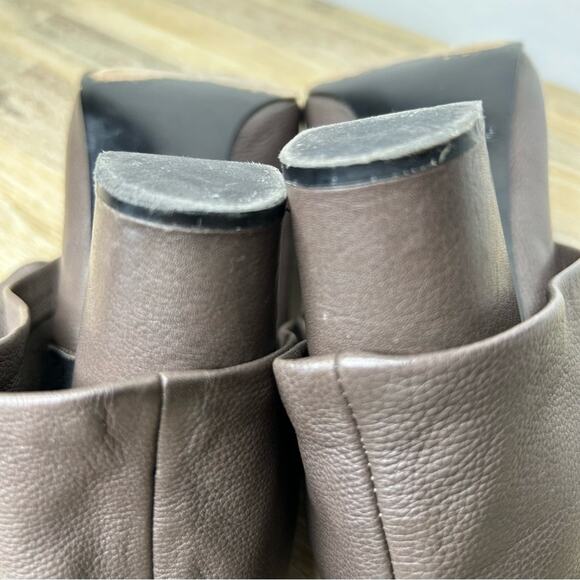 See by Chloe Melia Two Tone Leather Suede Foldover Heeled Boots Size 40 - Picture 10 of 15